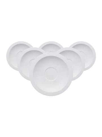 Villeroy & Boch 6er Set Suppenuntertassen White Pearl ø 18,5 cm in weiß