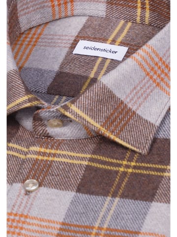 Seidensticker Flanellhemd Regular in Braun