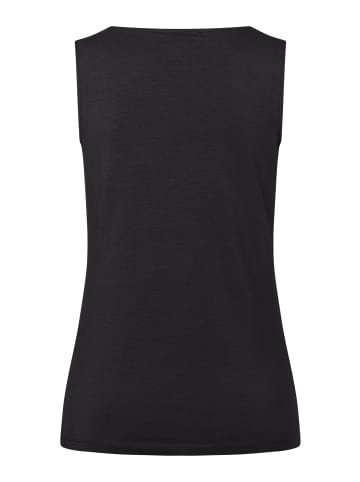 More & More Stretch-Basic-Top, Vorderteil gedoppelt in black