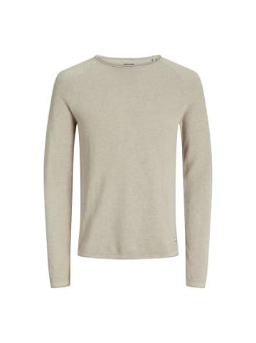 Jack and Jones JJEHILL Knit Crew Neck in Sand