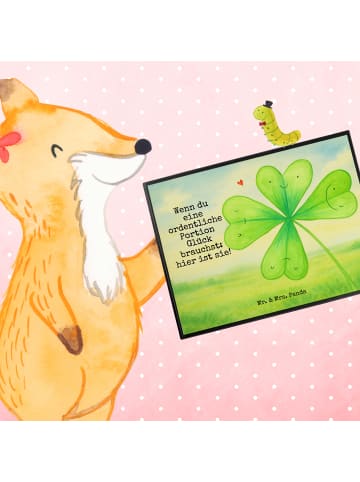 Mr. & Mrs. Panda bastelunterlage Blume Kleeblatt Design mit Spruch in Weiß