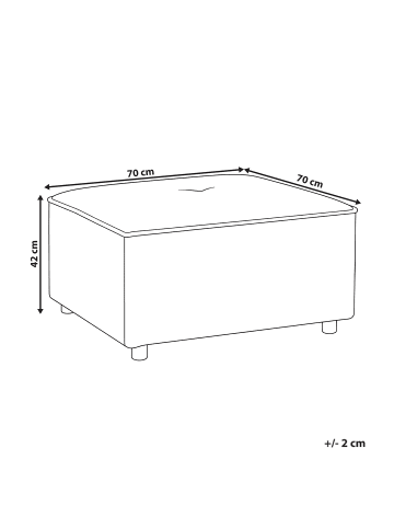 Beliani Ottomane AXEBO in Weiß - (W) 70 x (H) 42 x (L) 70 cm