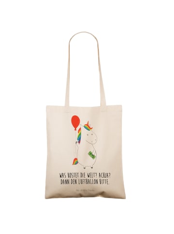 Mr. & Mrs. Panda Strandtasche Einhorn Luftballon mit Spruch in Creme