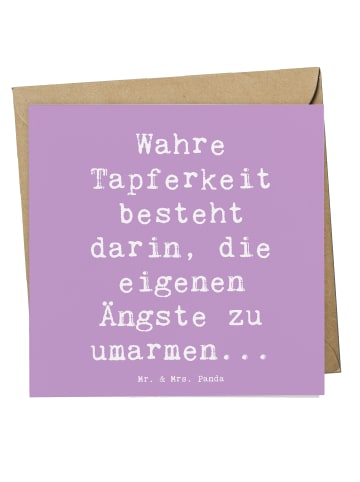 Mr. & Mrs. Panda Geburtskarte Spruch Tapferkeit Umarmung mit Spruch in Lavendeltraum