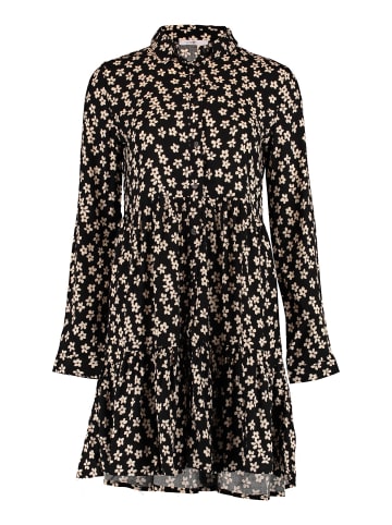 Hailys Kleid Kurz Normale Passform Allover Blumenprint in Schwarz