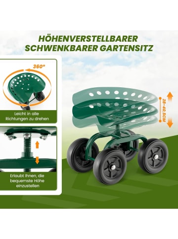 COSTWAY Rollsitz mit Rollen in Grün