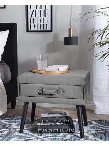 Beliani Nachttisch EUROSTAR in Grau/Schwarz - (W) 50 x (H) 46 x (L) 35 cm