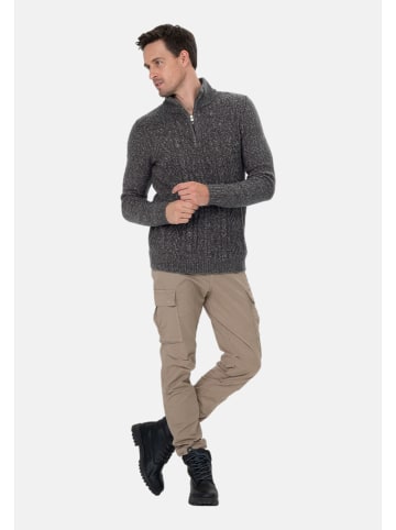 KEY LARGO Pullover 'Dignity' in dunkelgrau-meliert