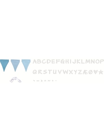Goki Buchstabenwimpelkette blau, mit 10 Wimpeln - ab 3 Jahren
