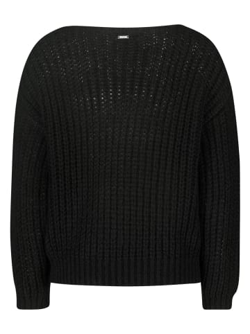 Zero  Grobstrickpullover mit U-Boot Ausschnitt in Black Beauty