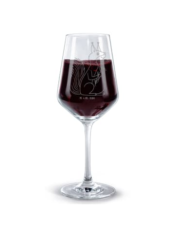 Mr. & Mrs. Panda Weinglas Eichhörnchen Blume ohne Spruch in Transparent