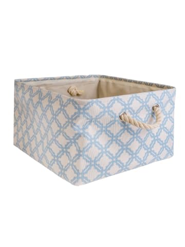 Intirilife Aufbewahrungskorb Box Organizer mit Henkel 41x31.5x21cm in Blau mit Muster