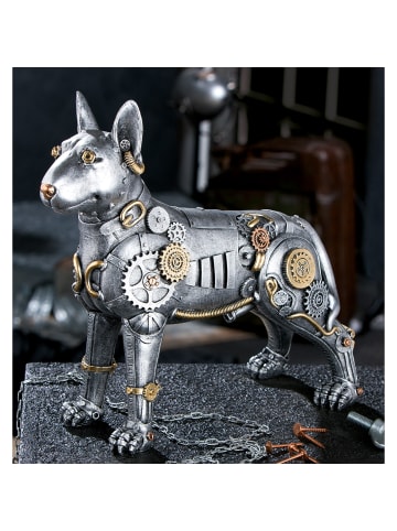 GILDE Figur Steampunk pitbull silberfarben - (H) 29 cm