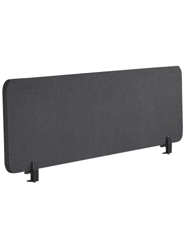 Beliani Schreibtischtrennwand WALLY in Grau - (W) 160 x (H) 40 x (L) 2 cm