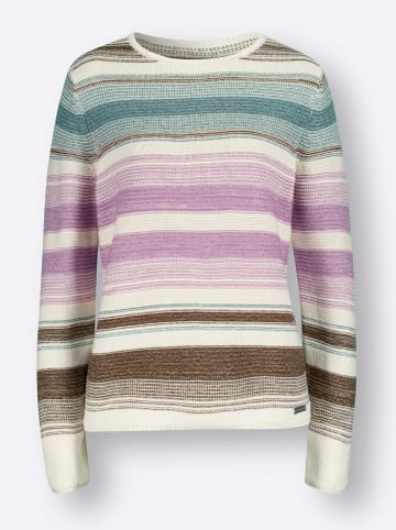 WITT WEIDEN Pullover in champagner-braun-geringelt