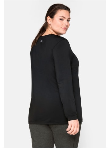 sheego Funktions-Langarmshirt in schwarz