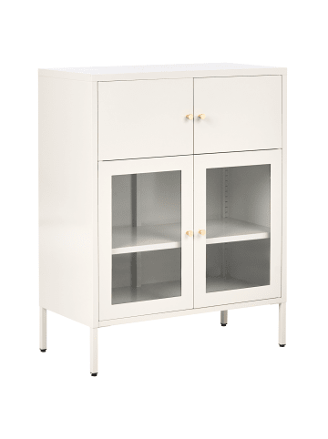 Beliani Vitrine ESHOLT in Beige - (W) 80 x (H) 102 x (L) 40 cm