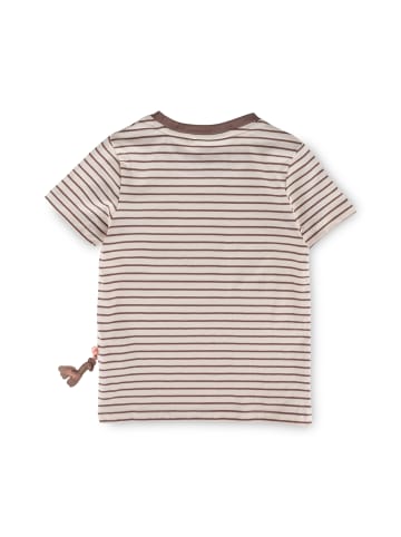 Sigikid T-Shirt Savanne in Creme-Braun geringelt