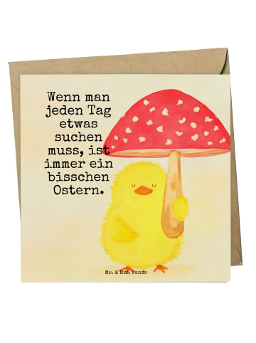 Mr. & Mrs. Panda Glückwunschkarte Küken Fliegenpilz Design mit S... in Weiß