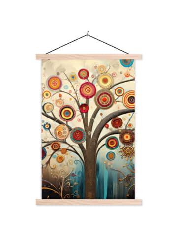 MuchoWow Poster mit Leiste Stilvoller Baum