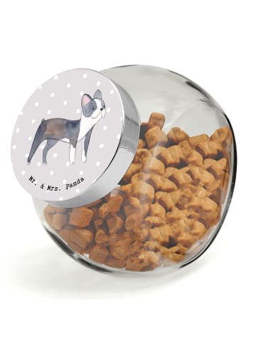 Mr. & Mrs. Panda Bonbonglas Boston Terrier Lebensretter ohne Spruch in Grau Pastell