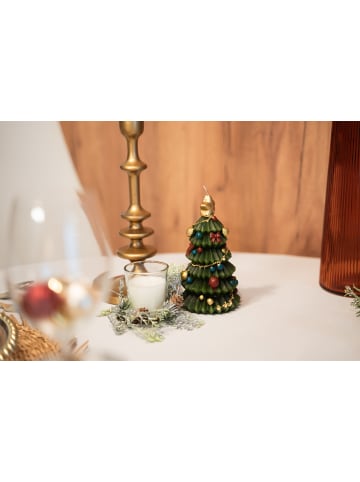 Atmosphera Créateur d'intérieur Weihnachtsschmuck mit Kerze, 270 g in Weiß, (B) 10 x (H) 10 x (L) 10 cm