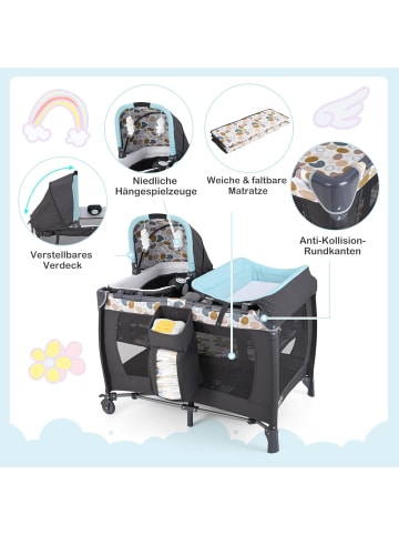 COSTWAY 5 in 1 Beistellbett Baby bis 36 Monaten in Blau