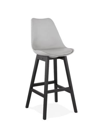 KADIMA DESIGN Thekenstuhl Kunstleder & Holzbeine, Robust, Skandinavisch Stil in Grau-Schwarz