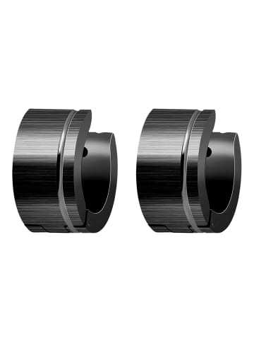 Adeliás Damen Ohrringe – Klappcreole aus Edelstahl in schwarz