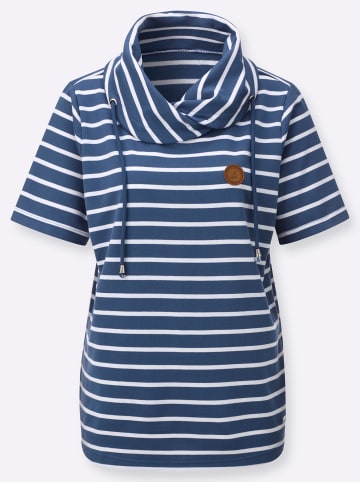 WITT WEIDEN Sweatshirt in jeansblau-weiß-gestreift