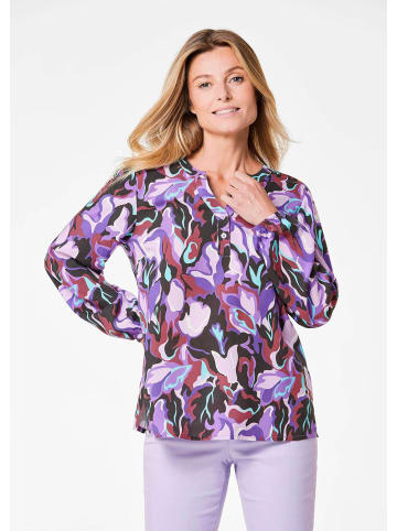 GOLDNER Printbluse mit Allover-Druck in lila / gemustert