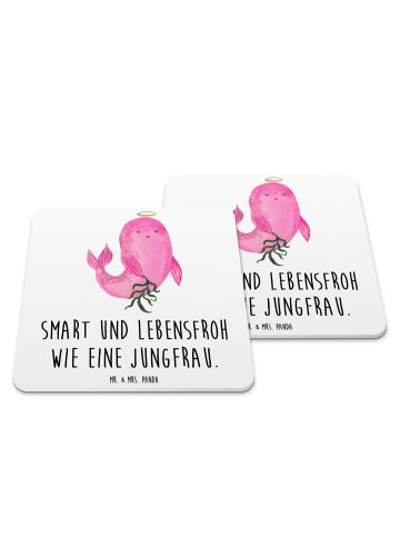 Mr. & Mrs. Panda Coaster Sternzeichen Jungfrau mit Spruch in Weiß