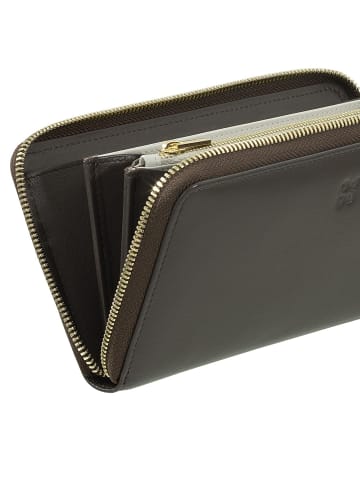 DuDu Geldbörse Leder 19 cm in coffee brown