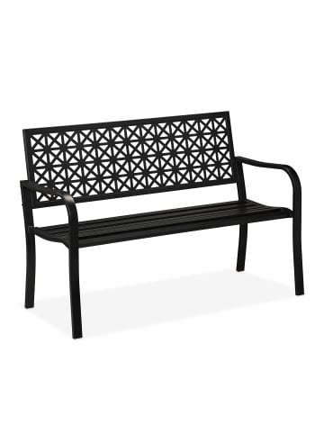 relaxdays Gartenbank in Schwarz - (B)127 x (H)85 x (T)62 cm