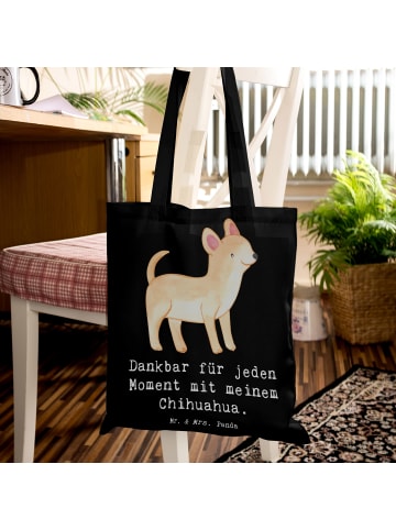 Mr. & Mrs. Panda Tote Bag Chihuahua Moment mit Spruch in Schwarz