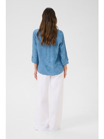 Cream Langarm - Hemd CRTiah Regular fit in Rivera Blue Ikat Paisley