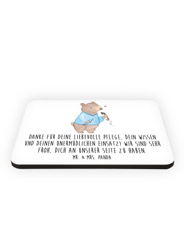 Mr. & Mrs. Panda Kühlschrankmagnet Dankbare Pflegekraft mit Spruch in Weiß