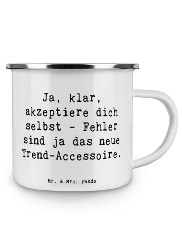 Mr. & Mrs. Panda Trinkbecher Spruch Selbstakzeptanz Trend mit Sp... in Weiß