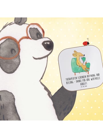Mr. & Mrs. Panda Untersetzer Therapeut Dankeschön mit Spruch in Weiß