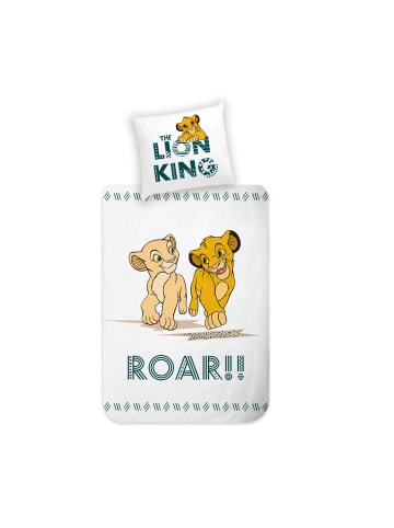 MTOnlinehandel König der Löwen Bettwäsche-Set "Roar" in Weiß/ Orange