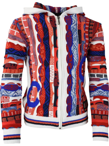 Carlo Colucci Strickjacke Castaldo in Weiß / Mehrfarbig
