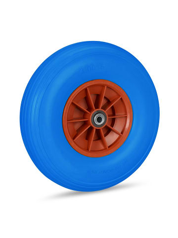 relaxdays 4x Schubkarrenrad in Blau/ Rot - 4.00-6