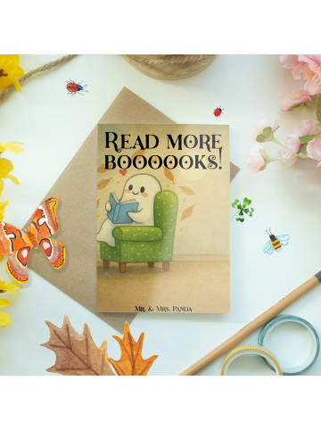 Mr. & Mrs. Panda babykarte Gespenst  Buch  Design mit Spruch in Weiß