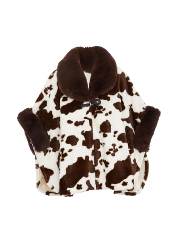 Usha Women Poncho in Braun Wollweiss