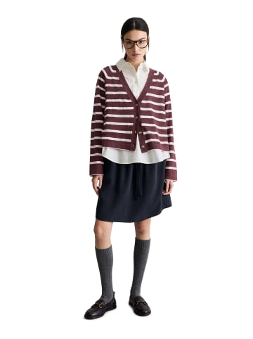 Marc O'Polo DENIM Gestreifter Cardigan regular in Dark Pink
