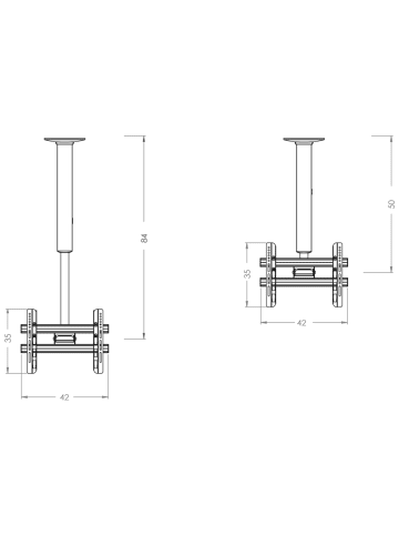 VCM  VESA TV Deckenhalterung CM3 Mini Double in Silber