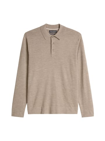 Marc O'Polo Strick-Poloshirt regular in Dark Beige Melange