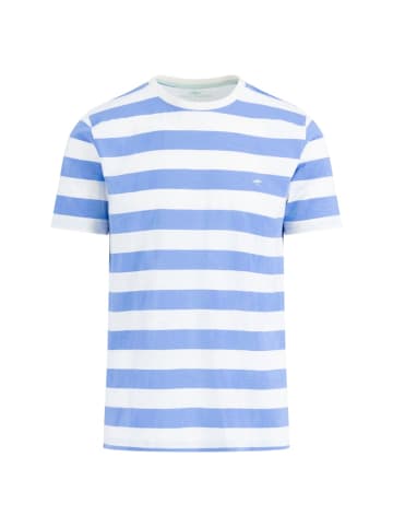 FYNCH-HATTON T-Shirt, slub, stripe in Blau