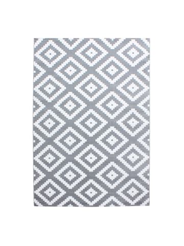 KADIMA DESIGN Teppich Kurzflor Waschbar Geometrisch INN Strapazierfähig OEKO-TEX in Grau