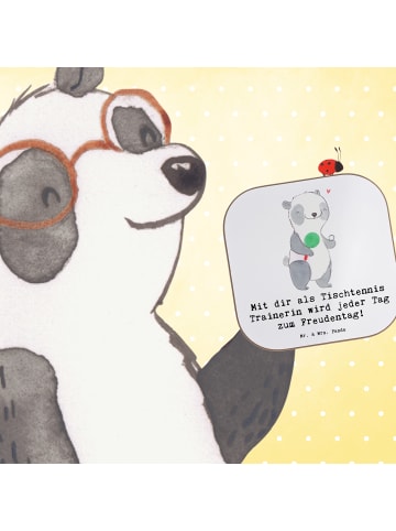 Mr. & Mrs. Panda Flaschenuntersetzer Tischtennis Trainerin Freud... in Weiß